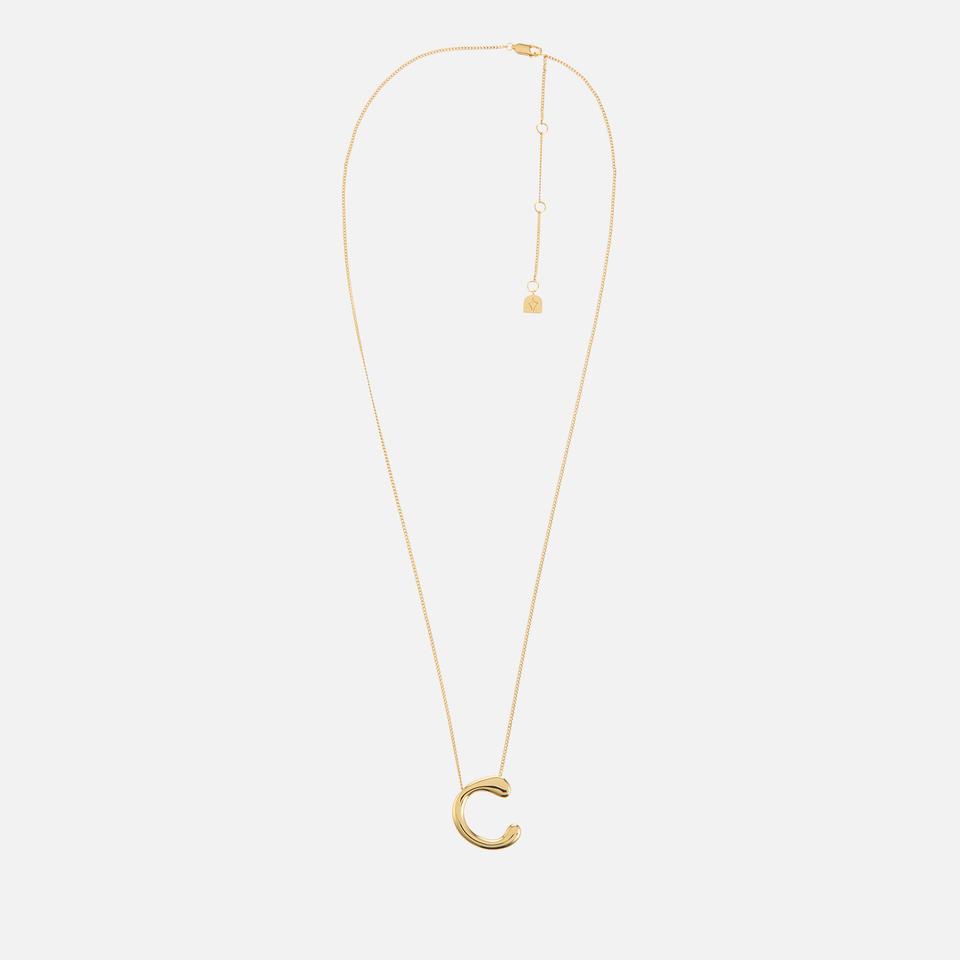 ASTRID & MIYU Astrid & Miyu Initial Bold 18K Gold-Plated Necklace