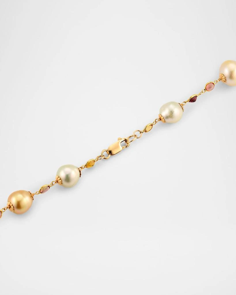 BELPEARL 18K Yellow Gold South Sea Pearl and Sapphire Necklace, 42"L 4