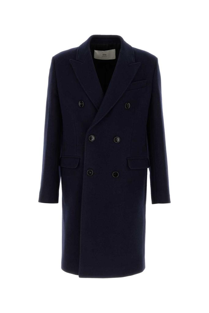 【送料&関税込】Ami Alexandre Mattiussi Midnight Blue Wool B AMI Midnight Blue Wool Coat - Jackets - BeyondStyle