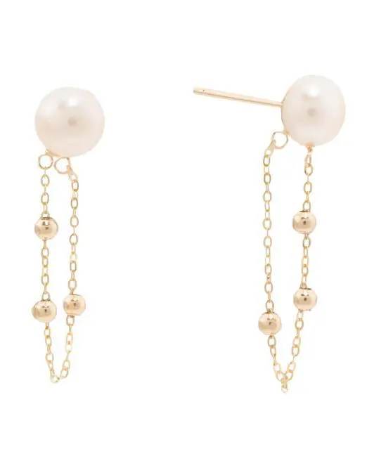 GEORG K Made In Usa 14kt Gold Freshwater Pearl Earrings