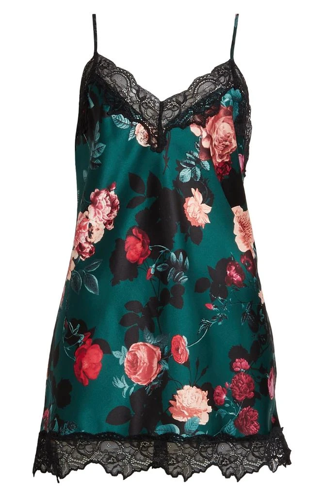 In Bloom Floral Lace Trim Satin Chemise 5