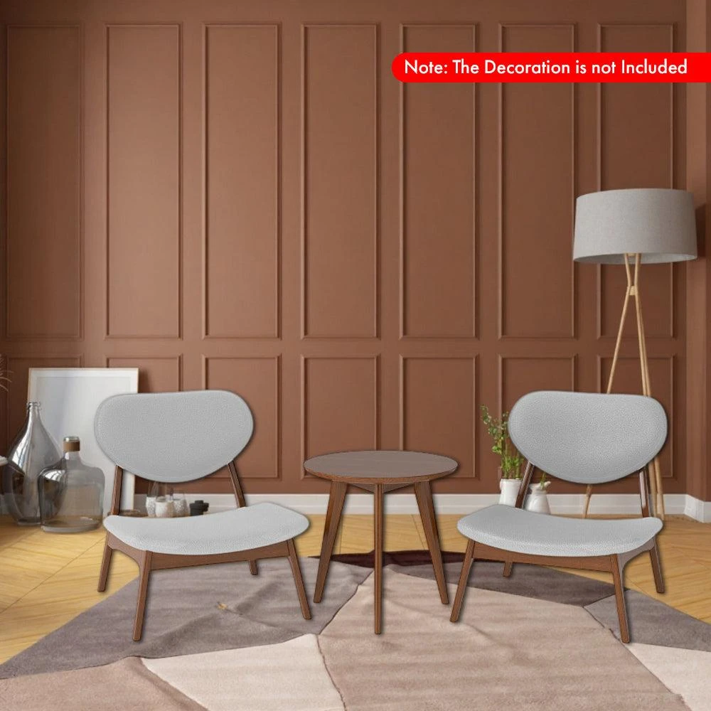 Hivvago Set of 2 Modern Accent Chairs with Matching Side Table and Solid Wood Frame 2