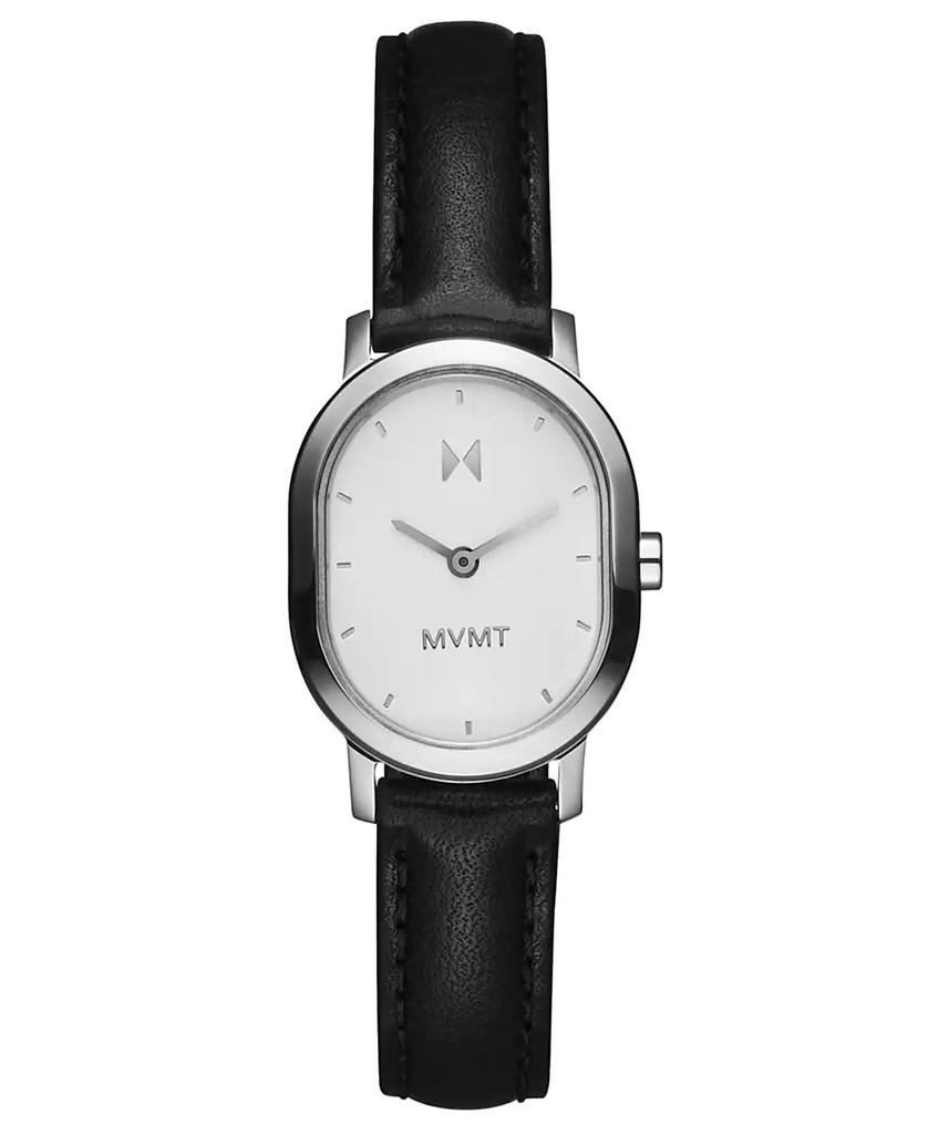 MVMT Women's Carmel Oval Black Calfskin Leather Strap Watch, 25mm