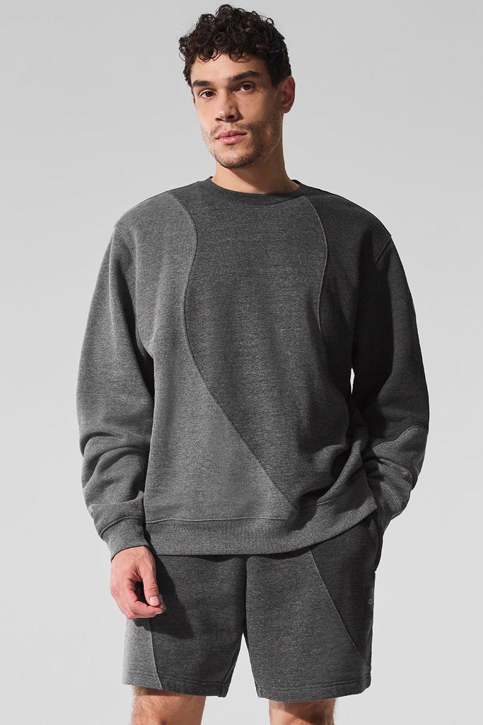Alo Make Waves Crew Neck Pullover - Dark Heather Grey Tonal