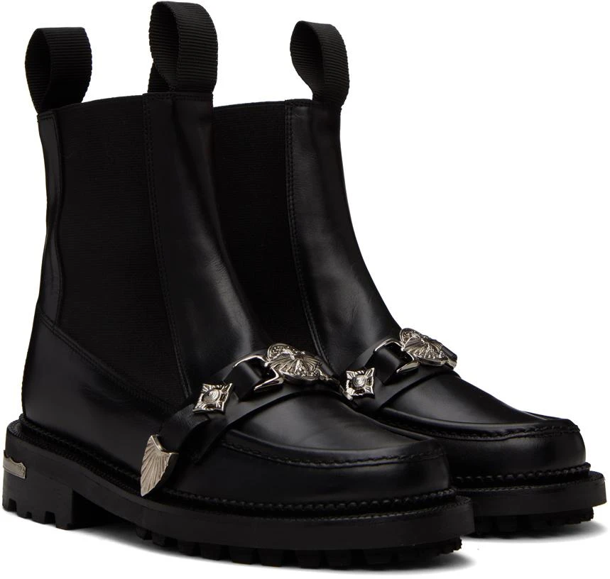 Toga Pulla SSENSE Exclusive Black Embellished Chelsea Boots 4