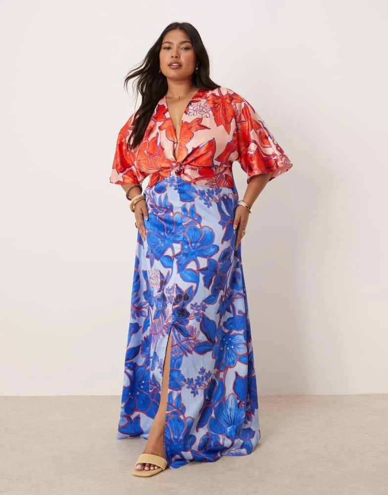 Maxi Dress Kimono Robe Asos ASOS DESIGN Satin Wrap Maxi Dress With
