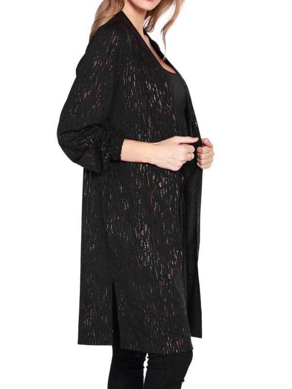 belldini Foil Print Long Open Front Cardigan 3