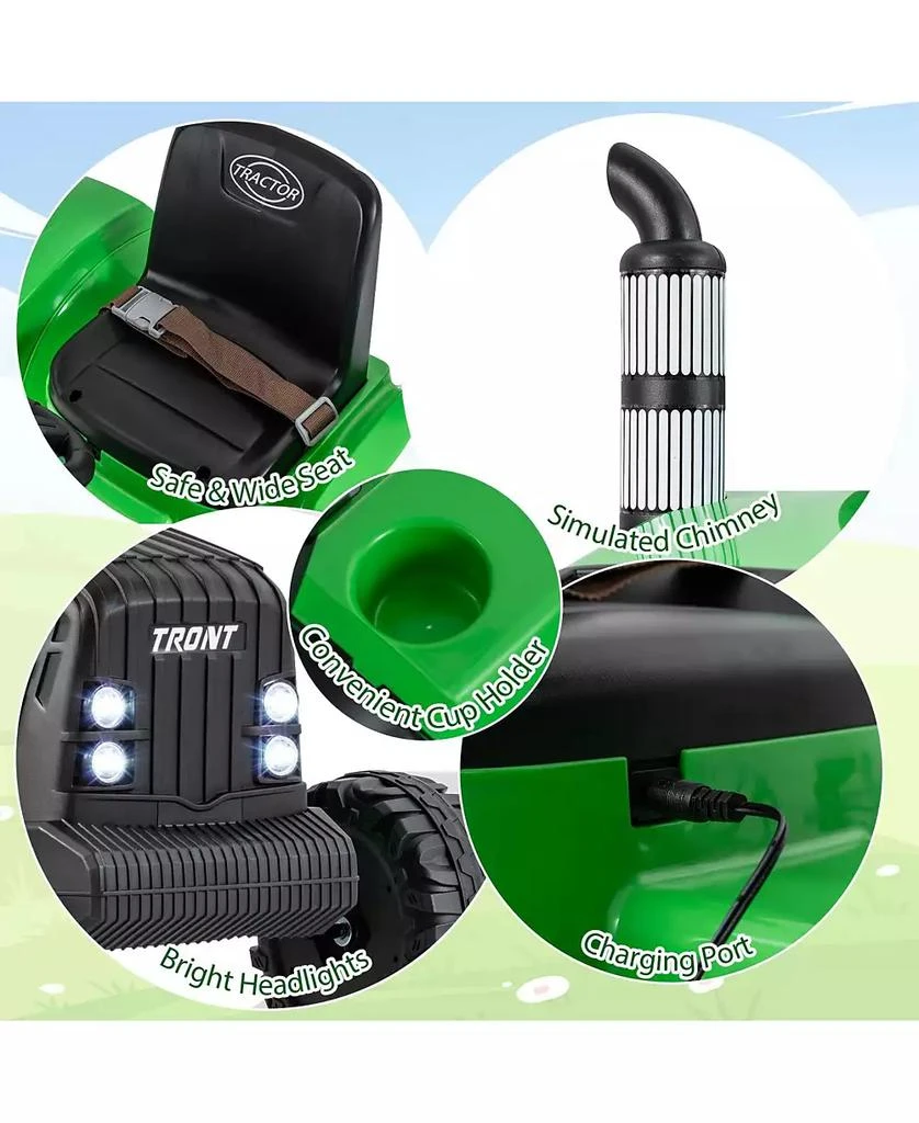 Mecale 24V Ride-On Tractor for Kids with Detachable Trailer 
Remote Control 7