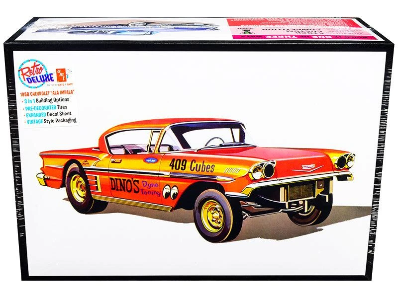 AMT Skill 2 Model Kit 1958 Chevrolet Impala "Ala-Impala" 3-in-1 Kit 1/25 Scale Model by 1