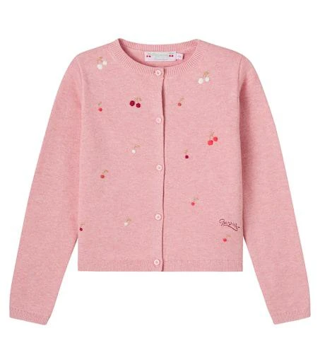 Bonpoint Lilith embroidered cotton cardigan