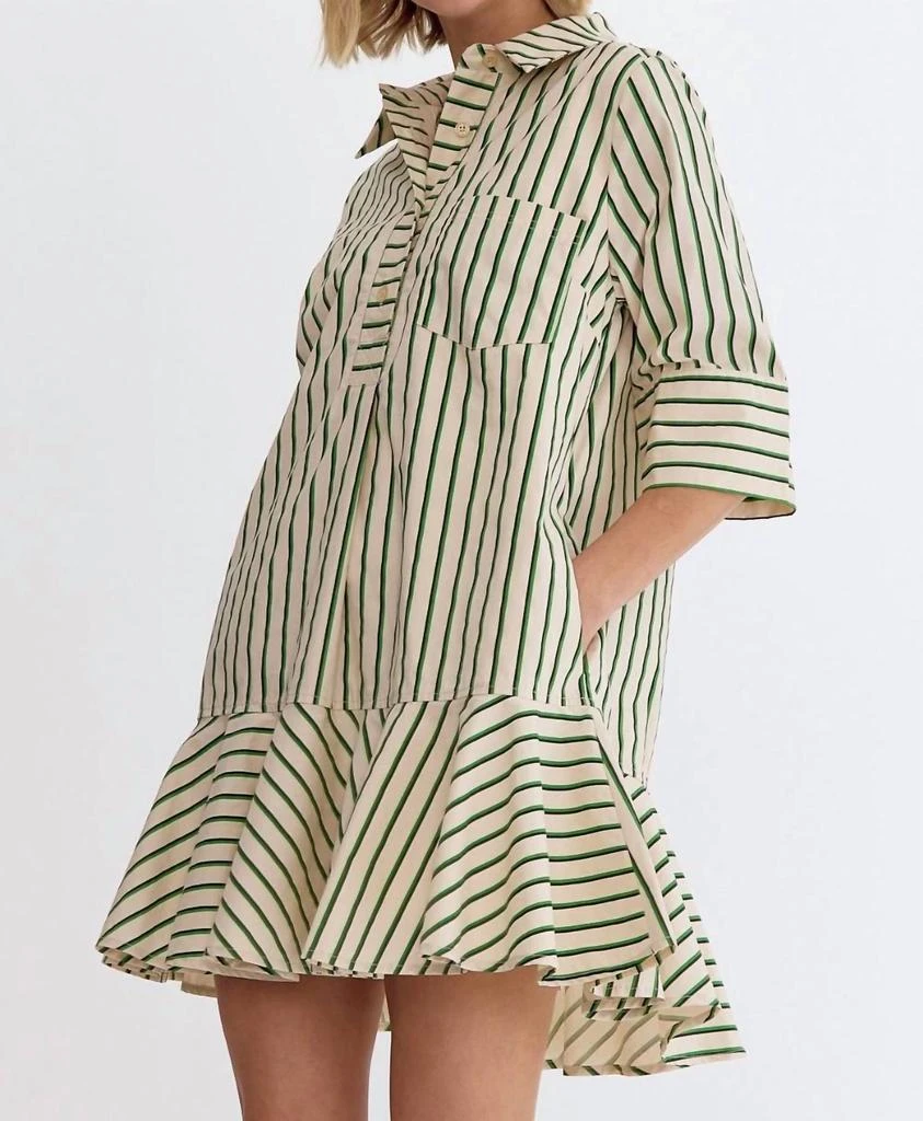 slim fit dress slacks Harvest Stripes Olive Maxi Dress main image 1