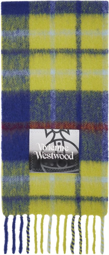 Vivienne Westwood Green & Blue Tartan Scarf 1