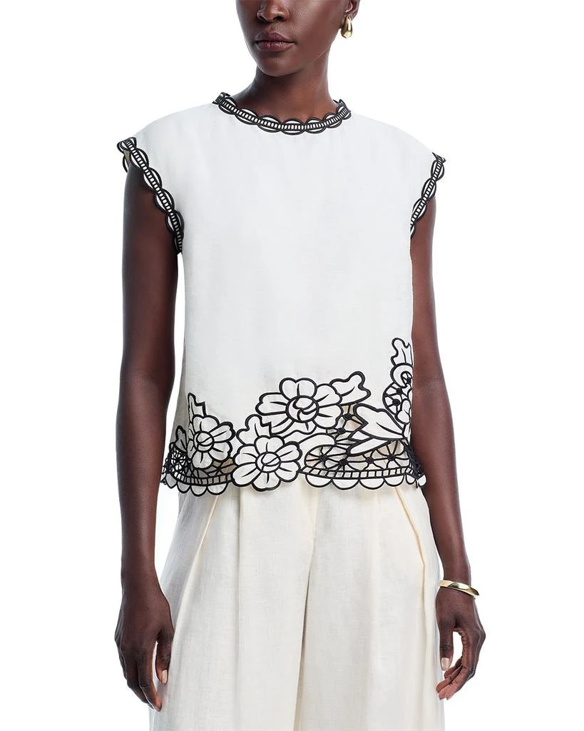 Tahari The Poppy Embroidered Top 1