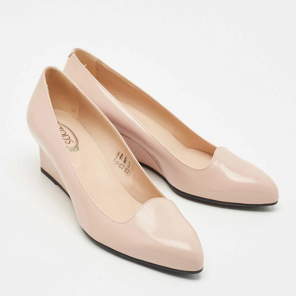 Tod's Tod's Blush Pink Leather Almond Toe Wedge Pumps Size 39 4