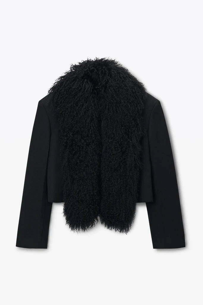 Alexander Wang Cropped Blazer with Mongolian Fur 2