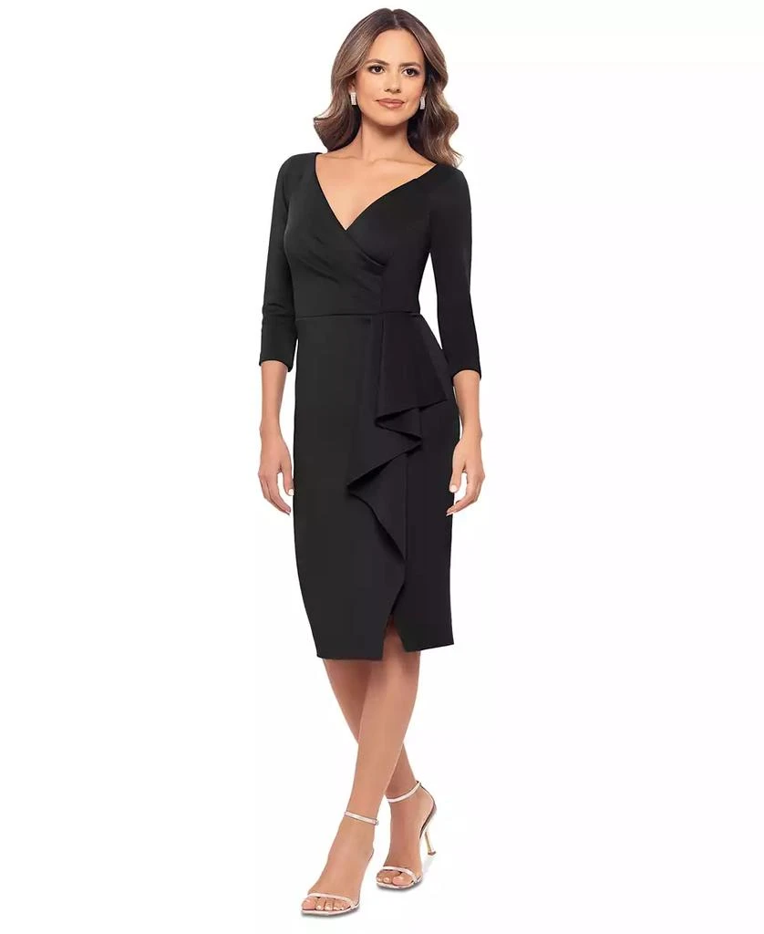 XSCAPE Women's Draped 3/4-Sleeve Sheath Dress 3