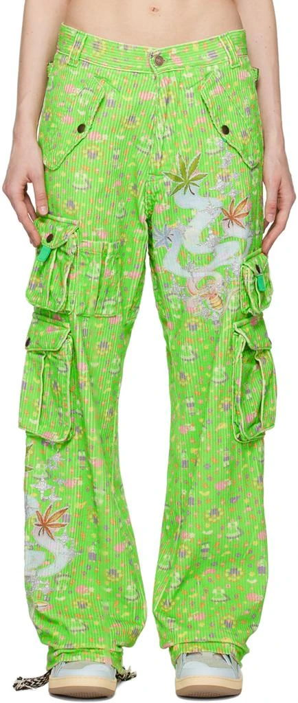 ERL Green Glittered Trousers 1