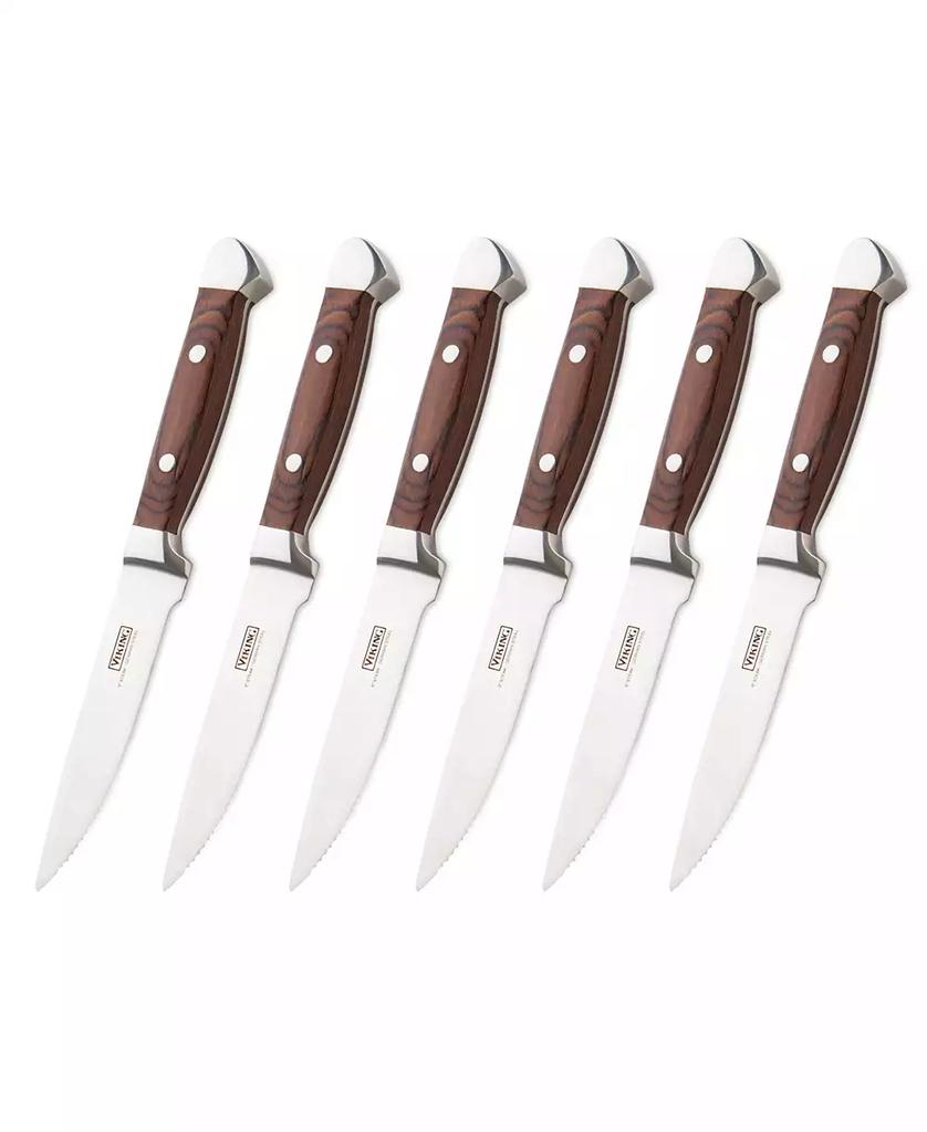 VIKING 6 Piece Pakkawood Steak Knife Set with Box