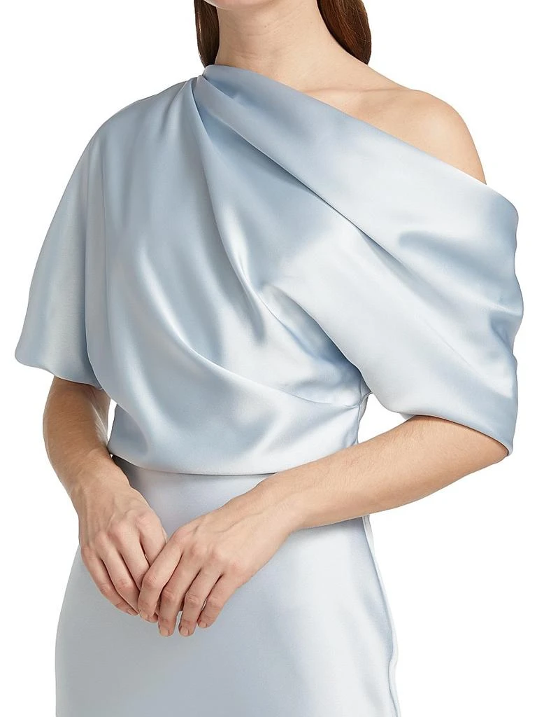 Amsale Satin One-Shoulder Gown 6