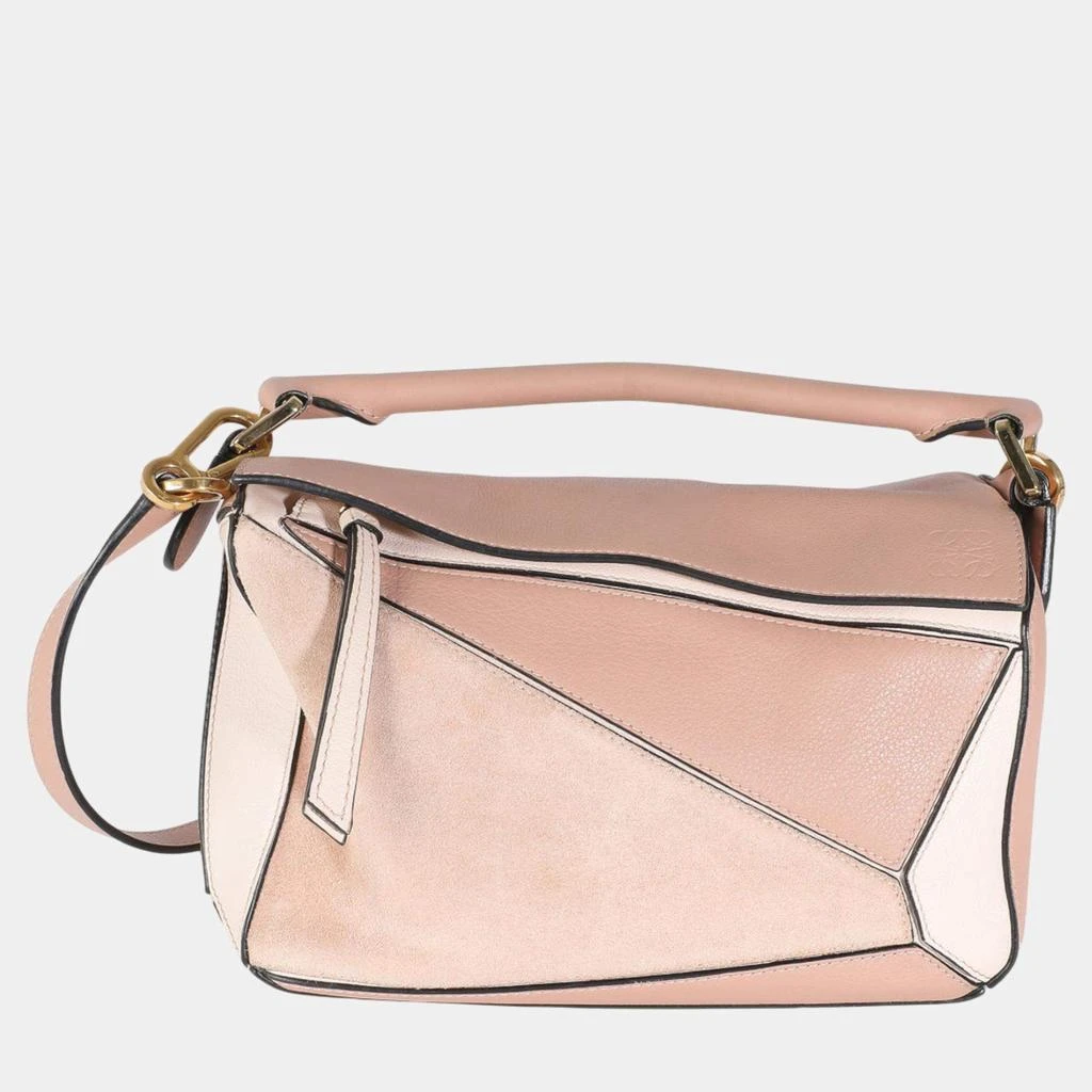 Loewe Loewe Pink Suede Calfskin Small Puzzle Bag 1