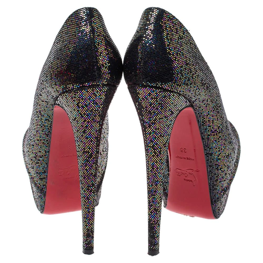 Christian Louboutin Christian Louboutin Black Glitter Fabric Drapesse 160 Spotlight Pumps Size 38 5