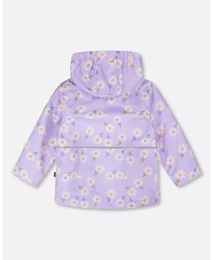 Deux par Deux Big Girls Mid-Season Jacket Purple Daisy Print 3