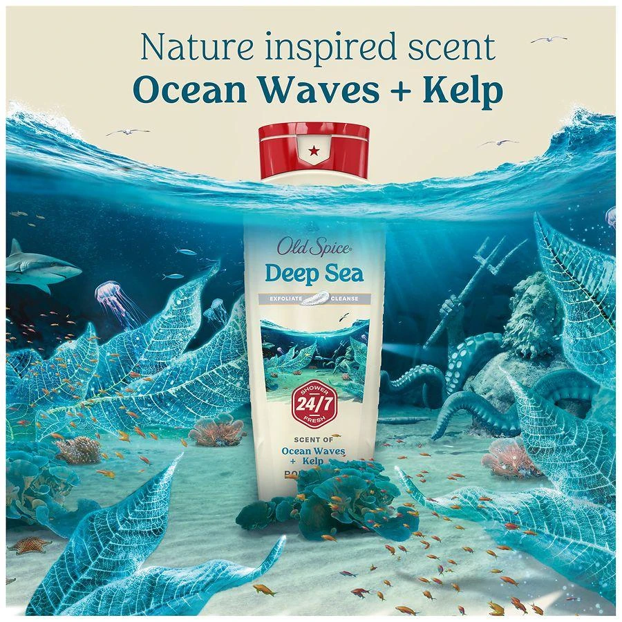 Old Spice Men's Body Wash Deep Cleanse, 24/7 Shower Fresh Deep Sea Minerals, Ocean Waves + Kelp 5