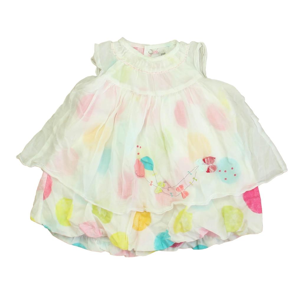 Catimini Girls White | Pink | Blue Balloons Dress