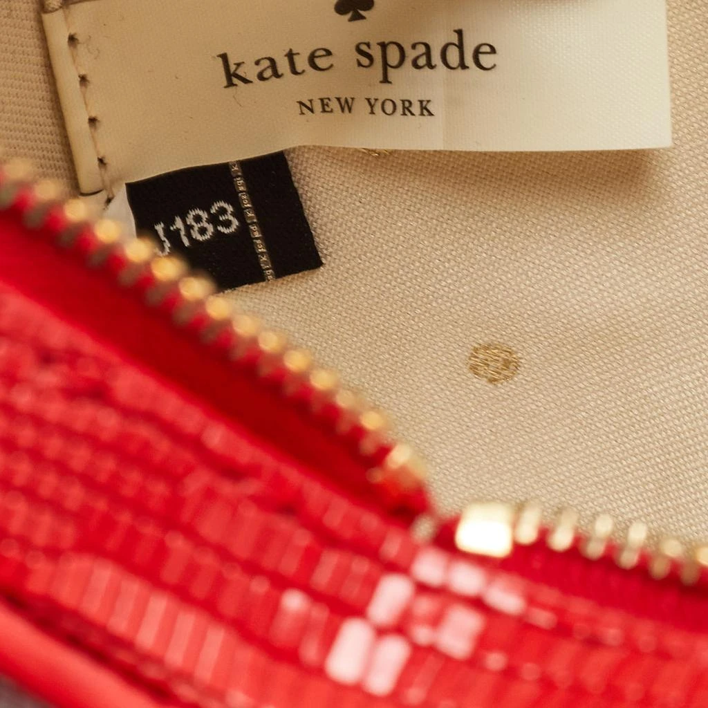 Kate Spade Kate Spade Red Lizard Embossed Leather New York Heart Crossbody Bag 8