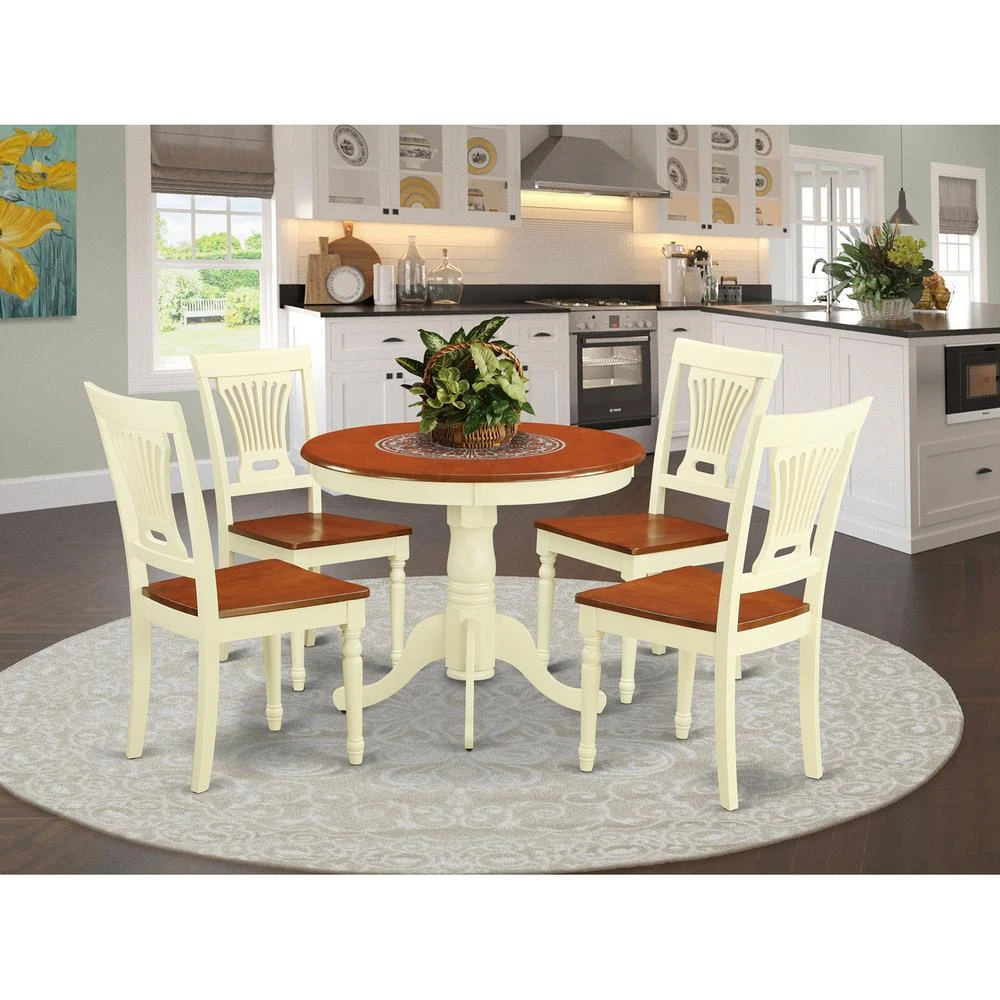 East West Furniture 5  Pc  Kitchen  Table  set-small  Kitchen  Table  plus  4  Kitchen  Dining  Chairs
