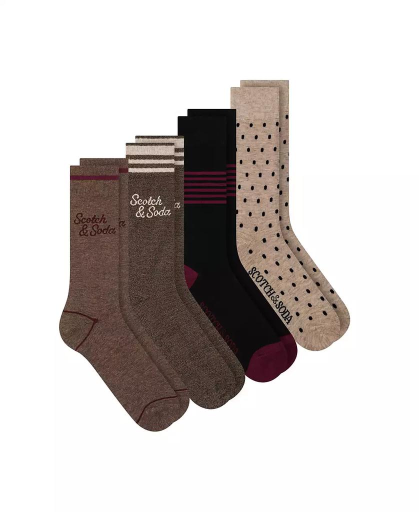 Scotch & Soda Men's 4-Pack Patterned Dress Socks
