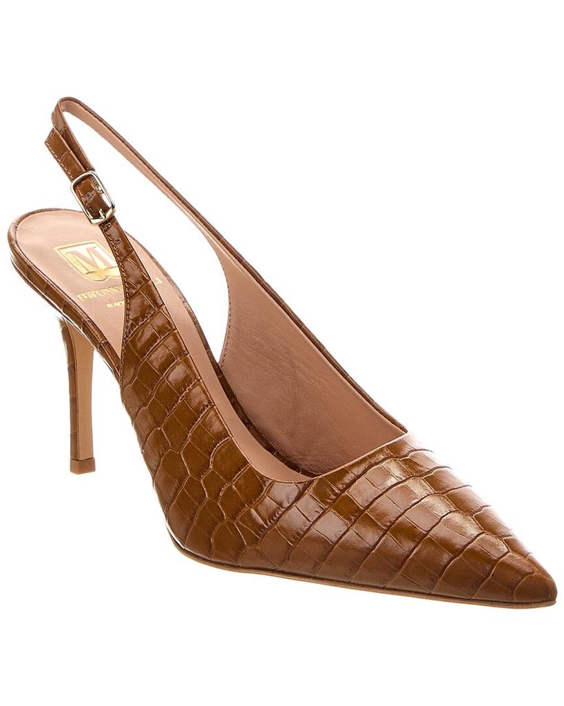 M by Bruno Magli Pamela Croc-Embossed Leather Slingback Pump