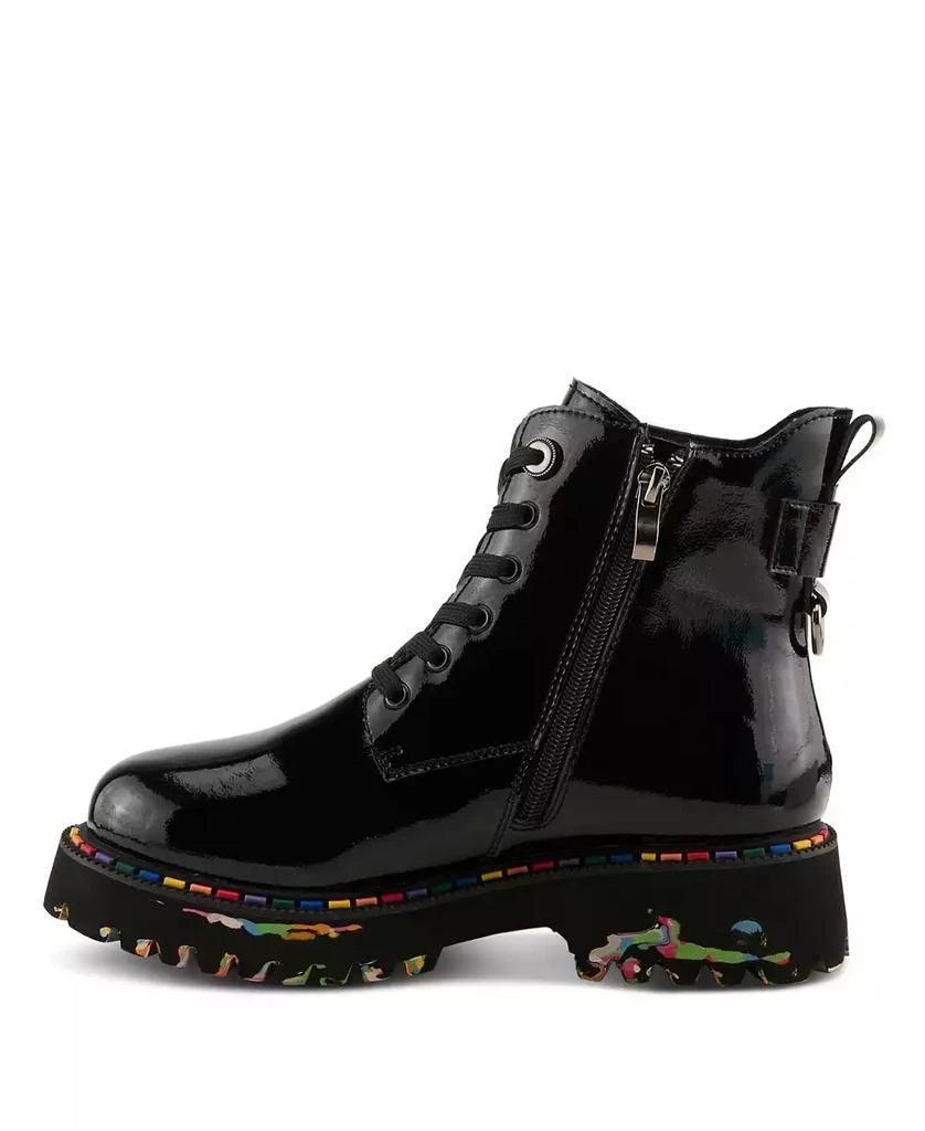 Spring Step Mistique Waterproof Leather Lace-Up Rain Boot with Artistic Outsole and Side Zipper 2