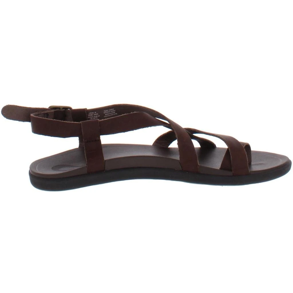 OluKai Upena Womens Leather Criss-Cross Flat Sandals 2