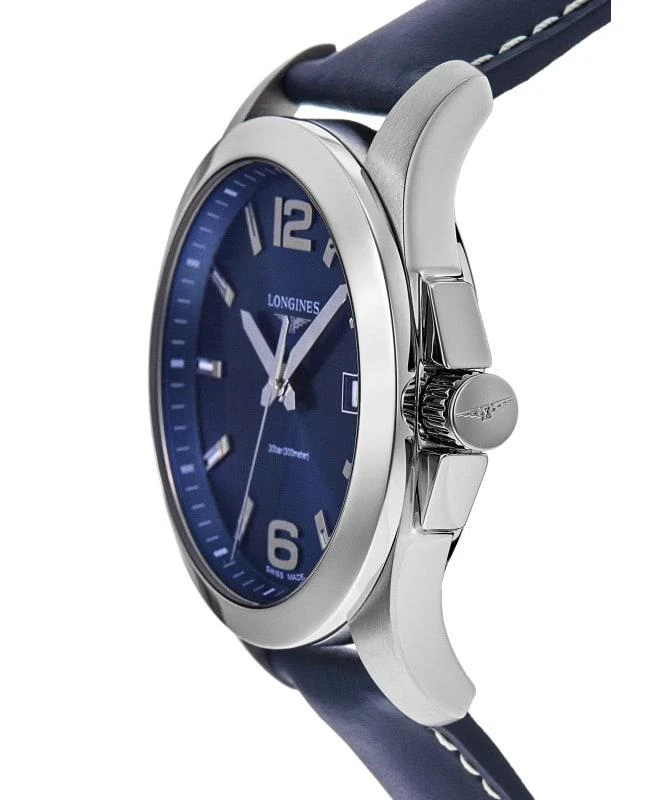 Longines Longines Conquest Quartz Blue Dial Blue Leather Strap Men's Watch L3.759.4.96.0 3