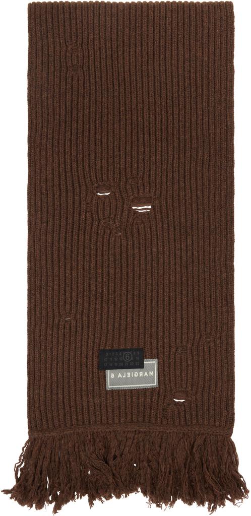 MM6 Brown Wool Scarf