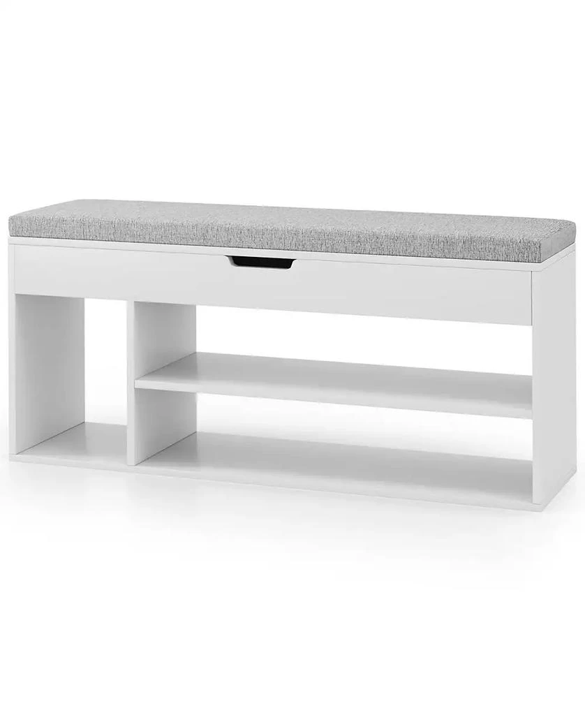 Gymax Shoe Bench Home Entryway Shoes Storage Bench w/ Padded Seat 
Hidden Storage 9