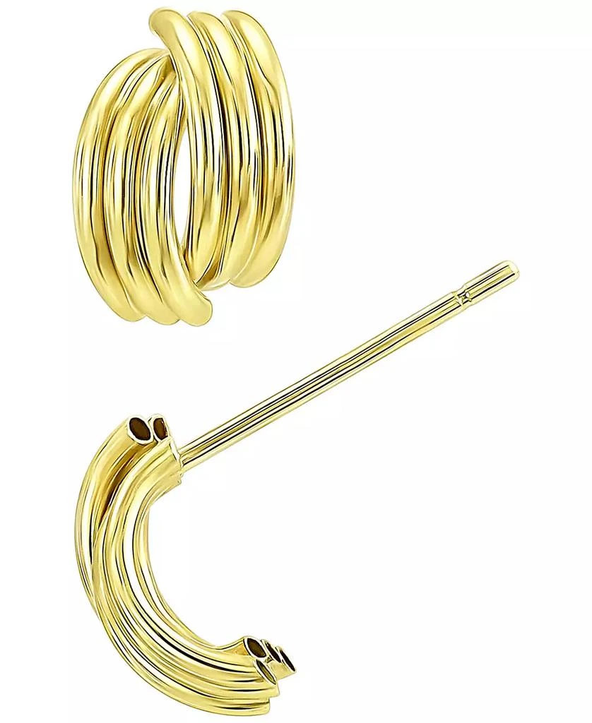 Macy's Ribbed Stud Earrings in 10k Yellow Gold 2