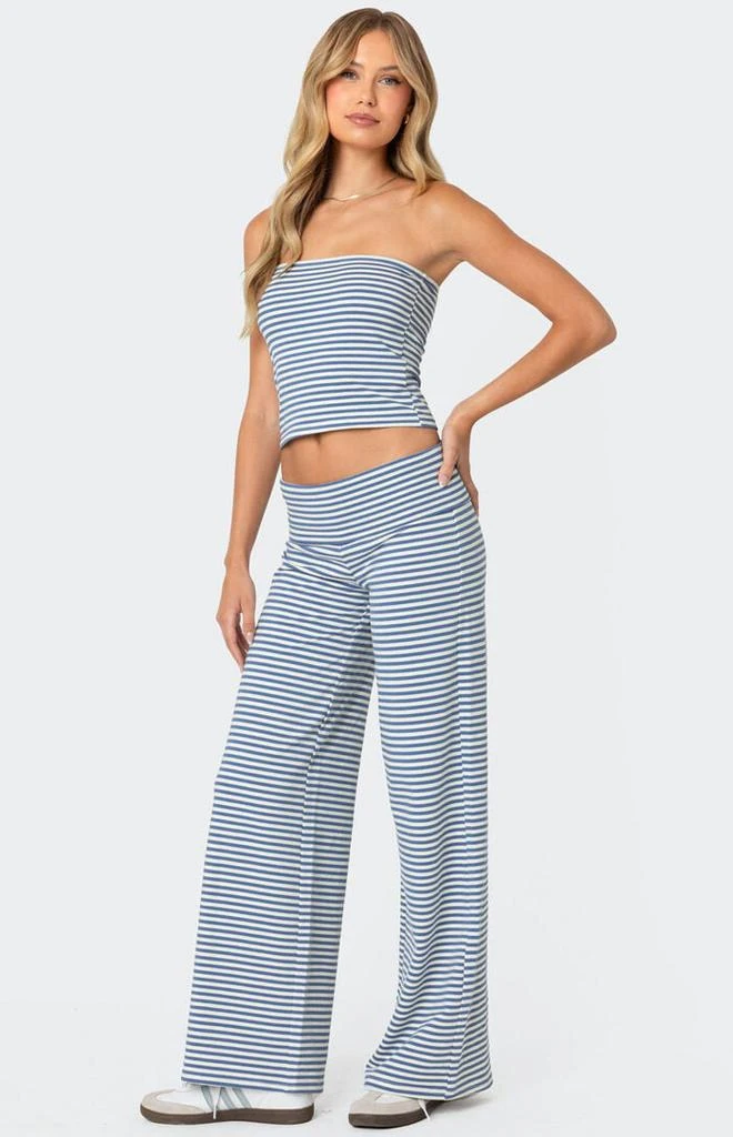 Edikted Lilah Striped Fold Over Pants 1