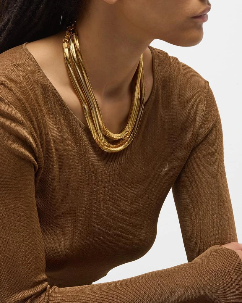 BEN-AMUN 24k Gold Electroplated Three-Chain Necklace 5