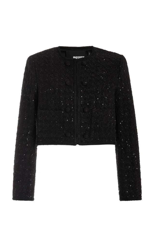 ROTATE Birger Christensen ROTATE - Cropped BouclÃ© Jacket - Black - EU 34 - Moda Operandi 1