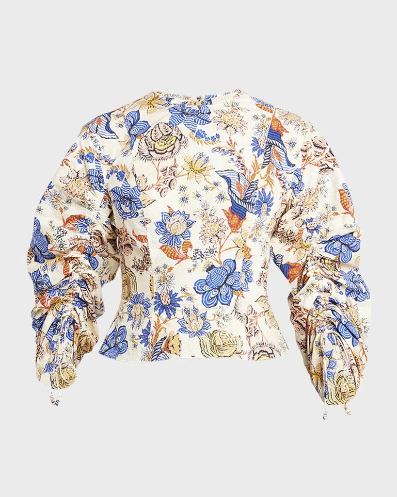Ulla Johnson Lorna Balloon-Sleeve Floral-Print Cotton Blouse 1