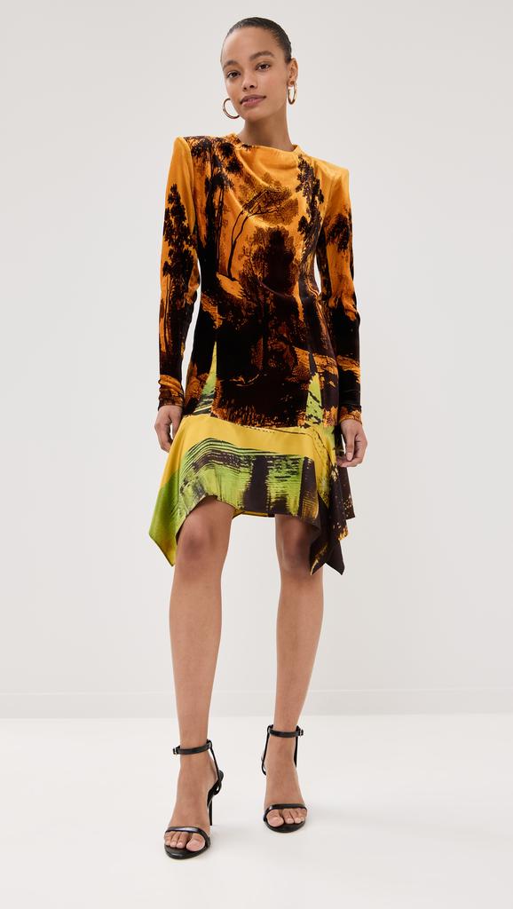 Monse Velvet Mock Neck Dress