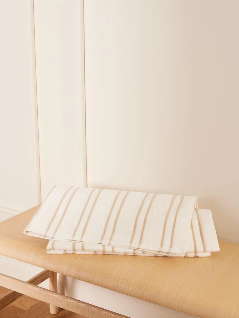 Brunello Cucinelli Embroidered Striped Cotton-terry Beach Towel