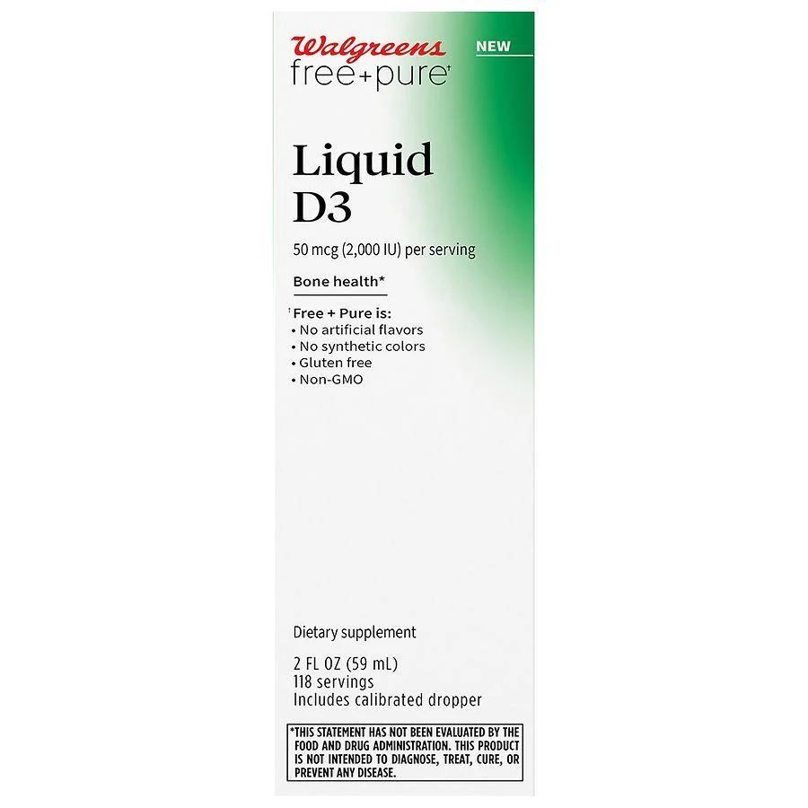 Walgreens Free & Pure Liquid D3 1