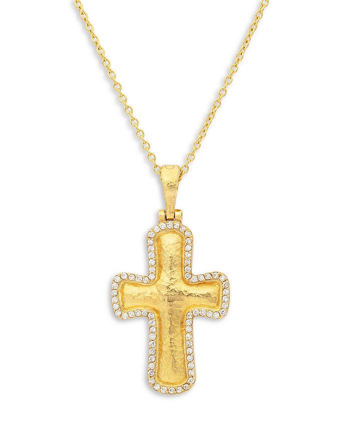 Gurhan 24K, 22K & 18K Yellow Gold Cross Diamond Cross Pendant Necklace, 16"-18"