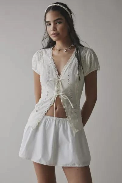 Kimchi Blue Kimchi Blue Secret Garden Eyelet Lace Tie-Front Bed Jacket 1