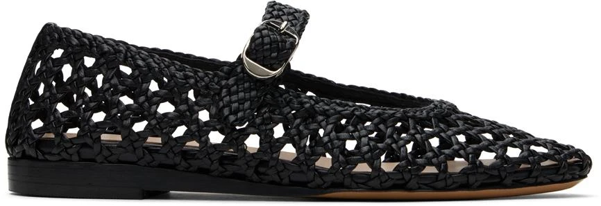 Le Monde beryl Black Woven Mary Jane Ballerina Flats 1