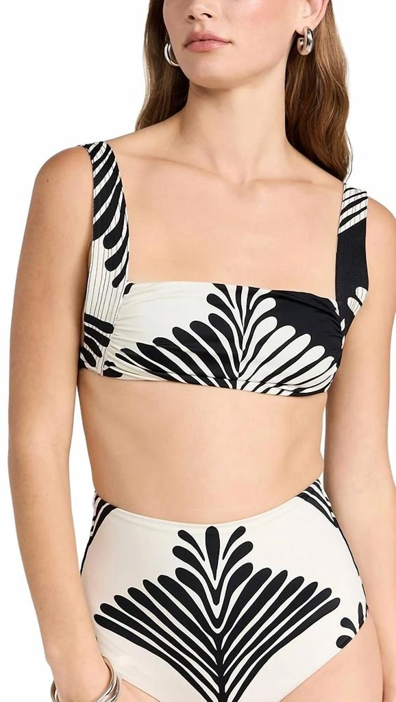 JOHANNA ORTIZ Turkana Bikini Top In Fans Black Ecru 1