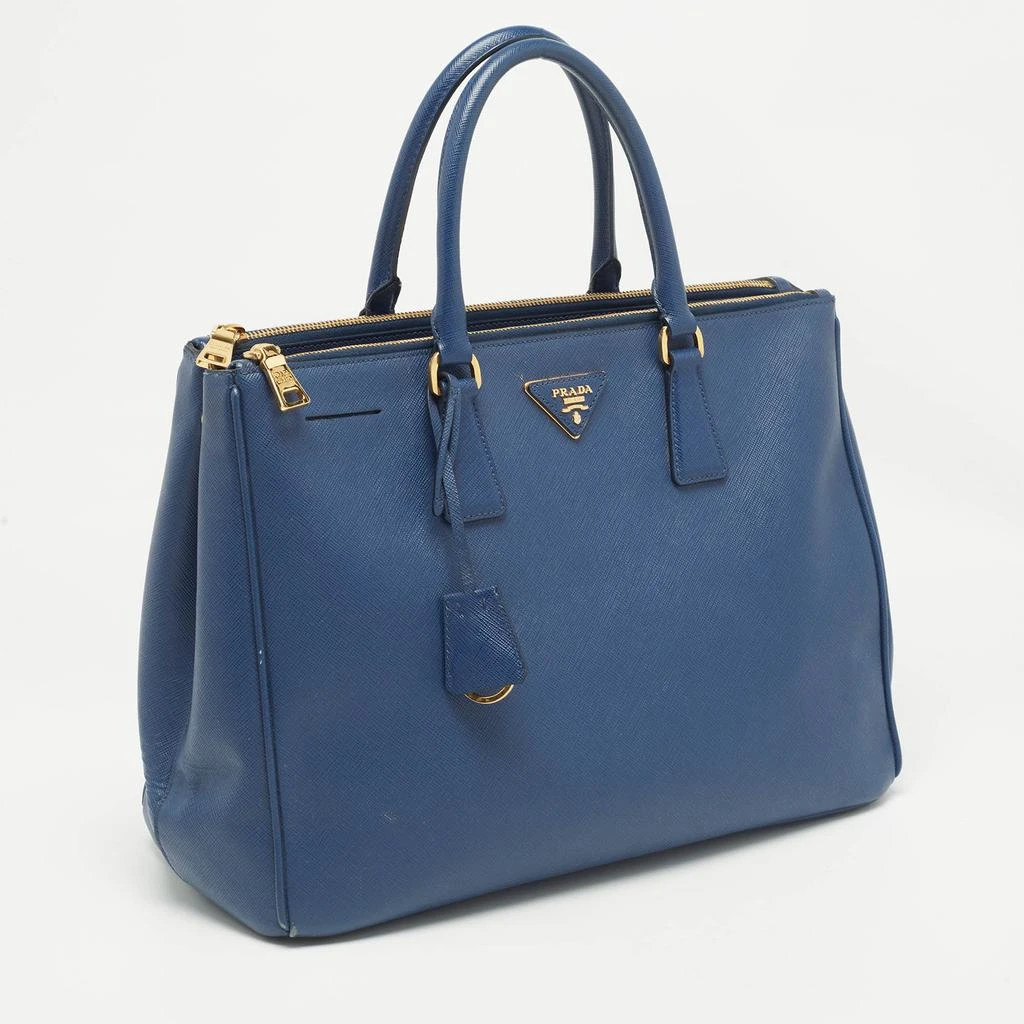 Prada Prada Navy Blue Saffiano Lux Leather Large Double Zip Tote 3